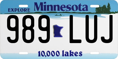 MN license plate 989LUJ