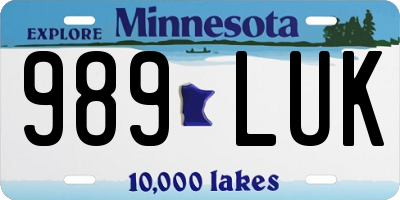 MN license plate 989LUK