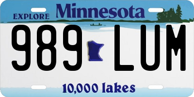MN license plate 989LUM