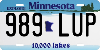 MN license plate 989LUP