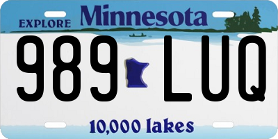 MN license plate 989LUQ