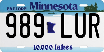 MN license plate 989LUR