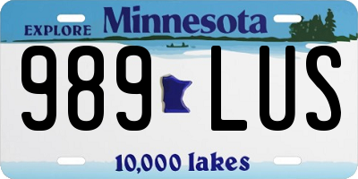 MN license plate 989LUS