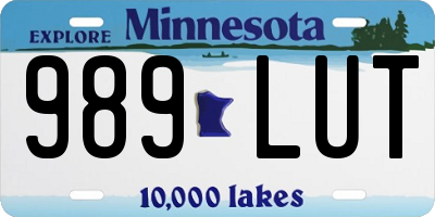 MN license plate 989LUT