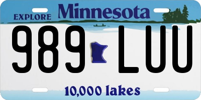 MN license plate 989LUU