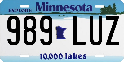 MN license plate 989LUZ