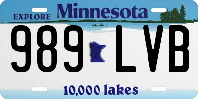 MN license plate 989LVB