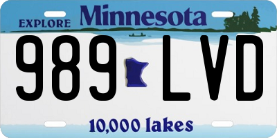 MN license plate 989LVD