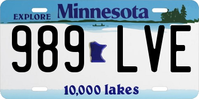 MN license plate 989LVE