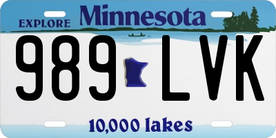 MN license plate 989LVK