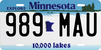 MN license plate 989MAU
