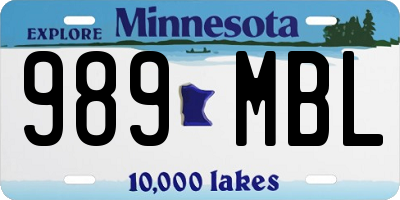 MN license plate 989MBL