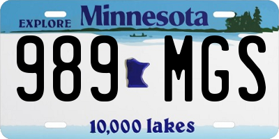 MN license plate 989MGS