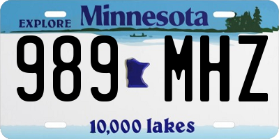 MN license plate 989MHZ