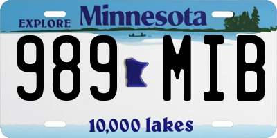 MN license plate 989MIB