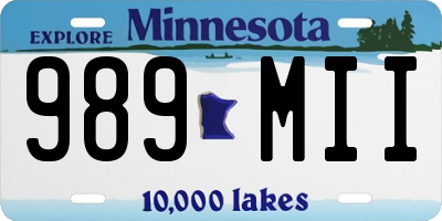 MN license plate 989MII