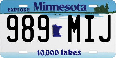 MN license plate 989MIJ