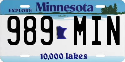 MN license plate 989MIN