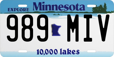 MN license plate 989MIV