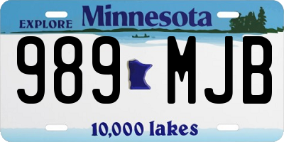 MN license plate 989MJB