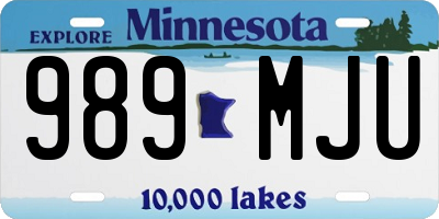 MN license plate 989MJU