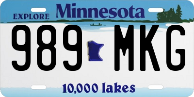 MN license plate 989MKG