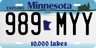 MN license plate 989MYY