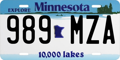 MN license plate 989MZA