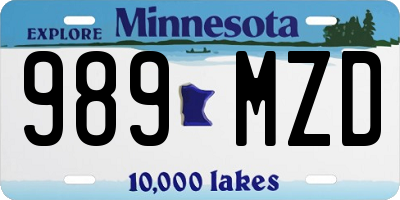 MN license plate 989MZD
