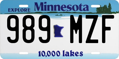 MN license plate 989MZF