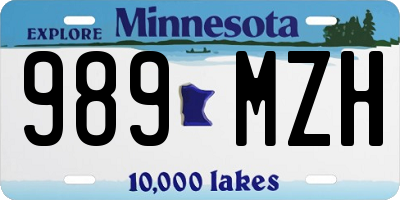 MN license plate 989MZH