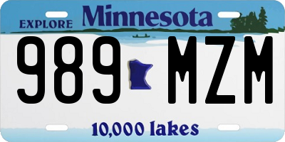 MN license plate 989MZM