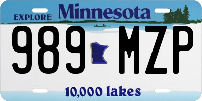 MN license plate 989MZP