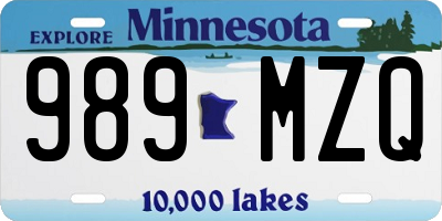 MN license plate 989MZQ