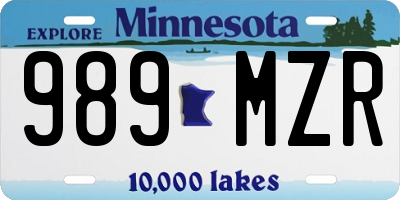 MN license plate 989MZR