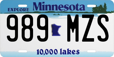 MN license plate 989MZS