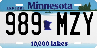 MN license plate 989MZY