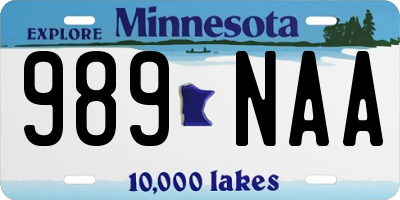 MN license plate 989NAA