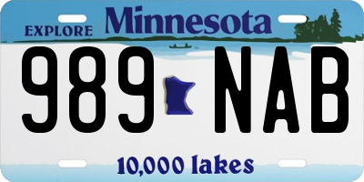 MN license plate 989NAB