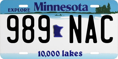 MN license plate 989NAC