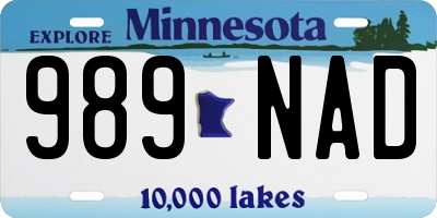 MN license plate 989NAD