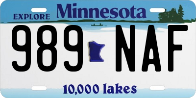 MN license plate 989NAF
