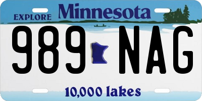 MN license plate 989NAG