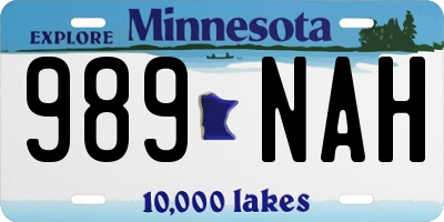 MN license plate 989NAH