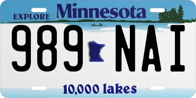 MN license plate 989NAI