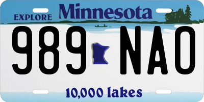 MN license plate 989NAO