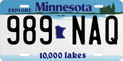 MN license plate 989NAQ