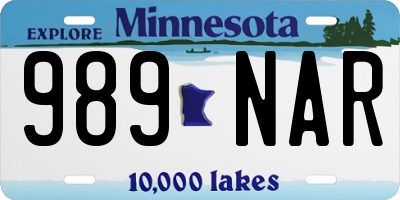MN license plate 989NAR