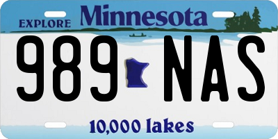 MN license plate 989NAS