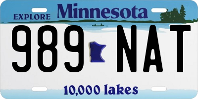 MN license plate 989NAT
